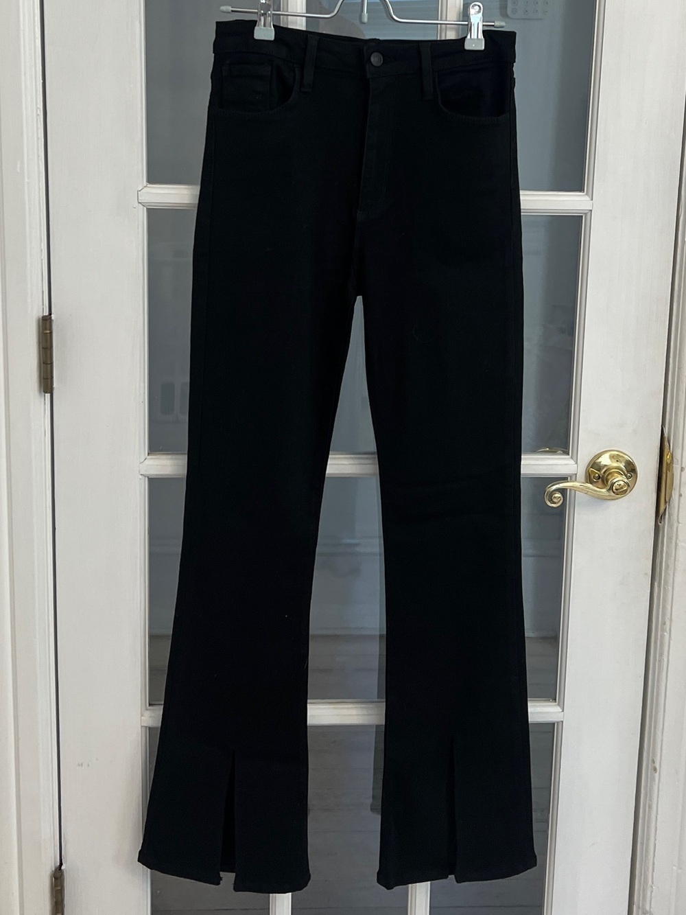 JUST BLACK DENIM Women's Black The Front Slit Flare Jeans Size 28